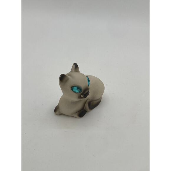 Vintage Rottman Siamese Cat Figurine Blue Rhinestone Eyes CALIF USA - Picture 3 of 4